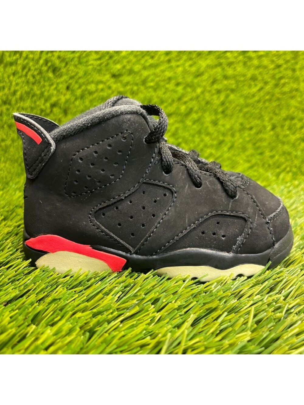 Nike Air Jordan‎ 6 Retro Infrared Toddler Size 6C Black Athletic Shoes Sneakers